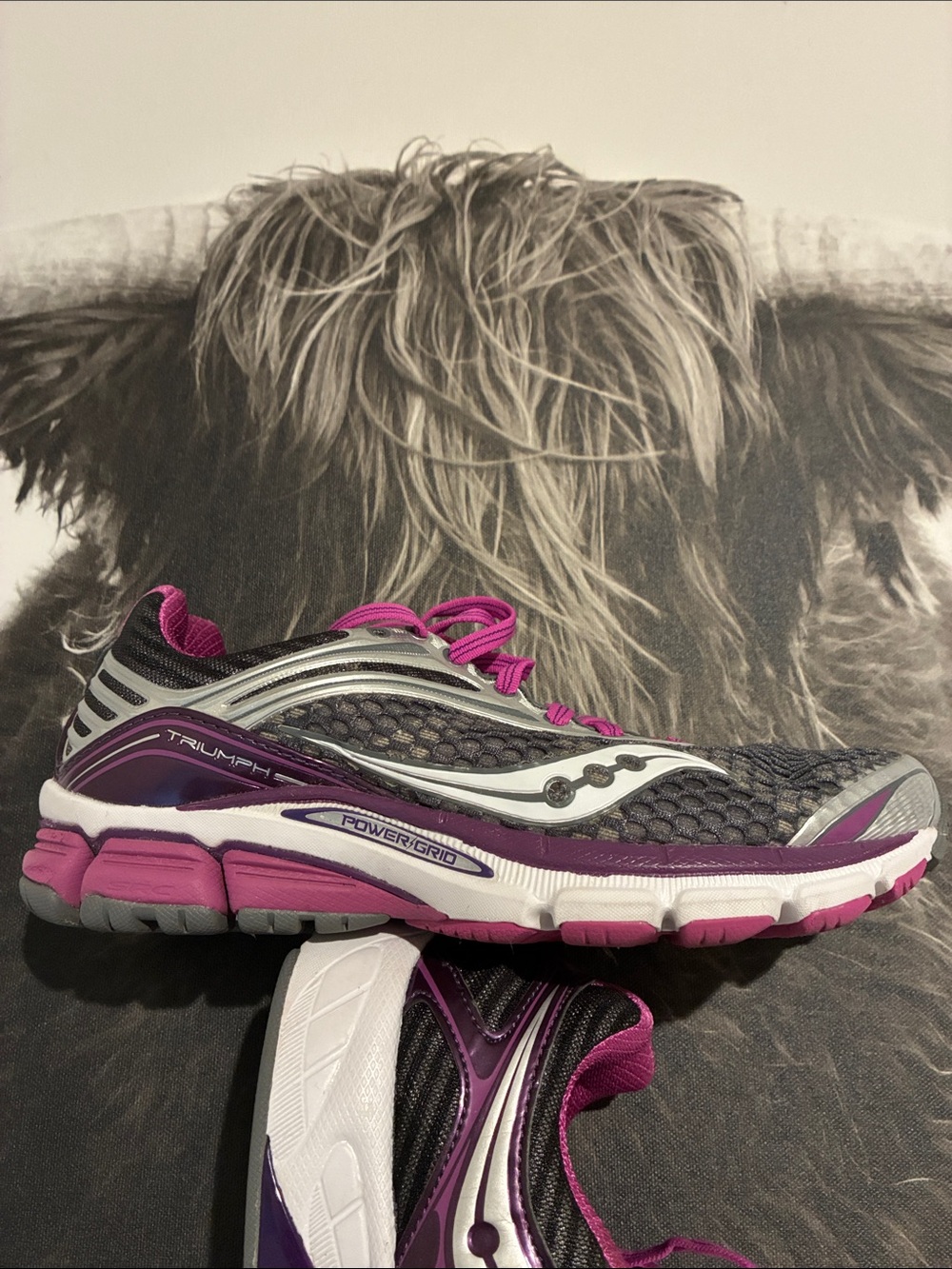 Saucony Women’s Gray and Purple Triumph Running Shoes